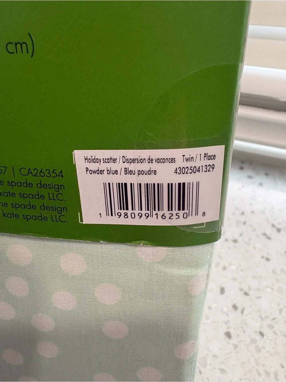 NEW kate spade New York Holiday Scatter Powder Blue Polka Dot Twin Sheet Set